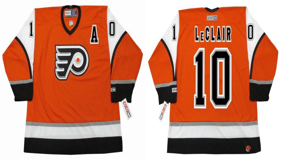 2019 Men Philadelphia Flyers #10 Leclair Orange CCM NHL jerseys